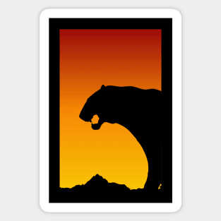 Sunset Tiger Design - Tiger Lover Tiger Face Tiger Head Tiger Roaring Sticker